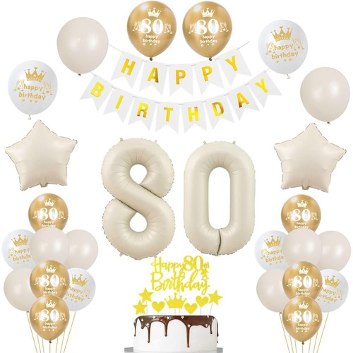 Palloncino beige compleanno - palloncino, 80