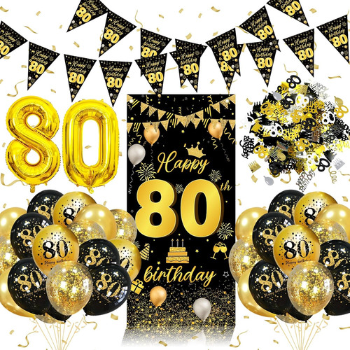 Palloncini anni nero oro - 80,